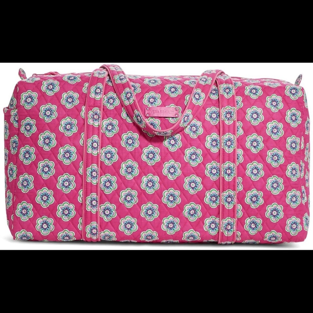 Large pink flower Vera Bradley duffle bag
